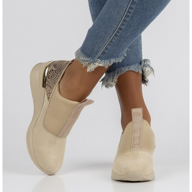 Tenisi din piele Filippo DP1689 / 22 Be beige bej 2