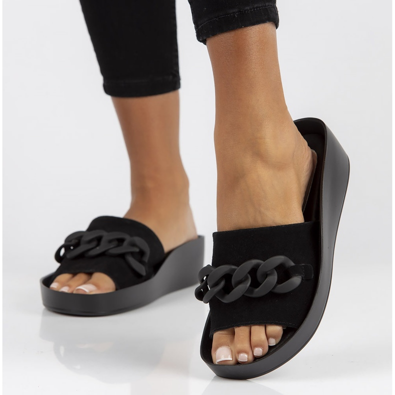 Papuci de piele Filippo DK3593 / 22 Bk negru 1