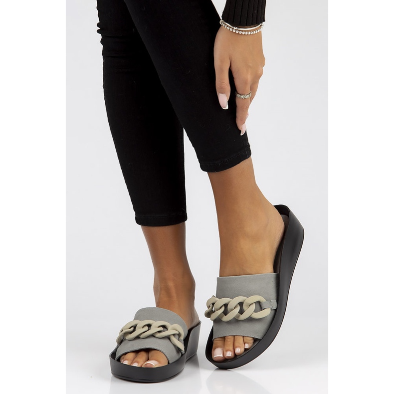 Papuci piele Filippo DK3593 / 22 Gr gri 1