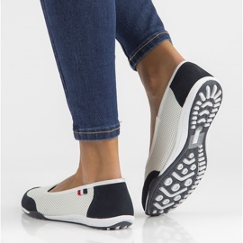 Pantofi din piele Filippo DP142 / 22 Wh Nv alb si bleumarin albastru marin 2