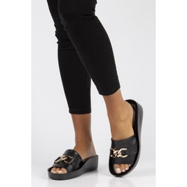 Papuci de piele Filippo DK3590 / 22 Bk negru 1