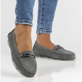 Mocasini din piele Filippo DP1202 / 22 Gr gri 2