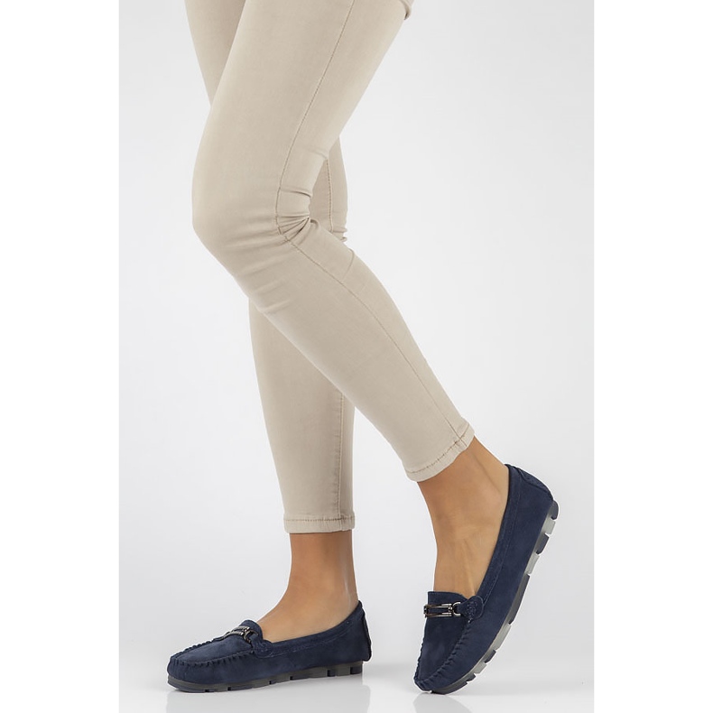 Mocasini din piele Filippo DP1202 / 22 Nv bleumarin albastru marin 1