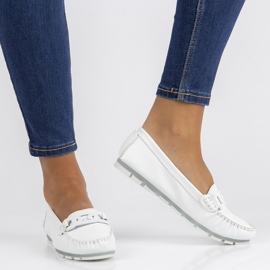 Mocasini din piele Filippo DP3629 / 22 Wh alb 1