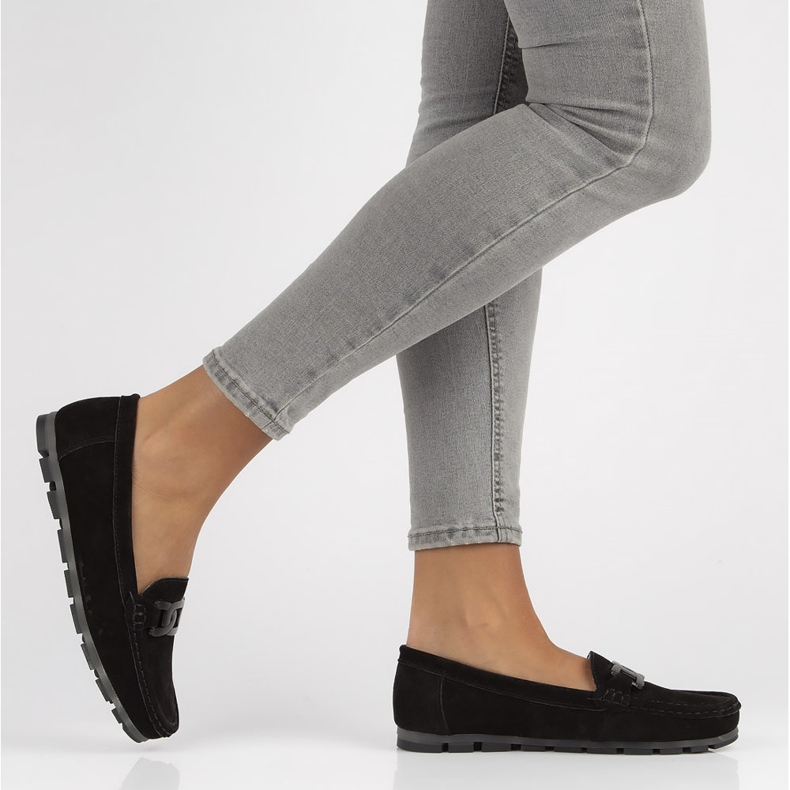 Mocasini din piele Filippo DP3630 / 22 Bk negru 2