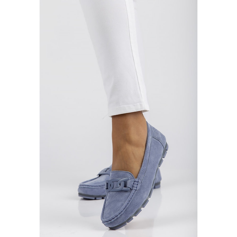 Mocasini din piele Filippo DP3630 / 22 Bl albastru 1