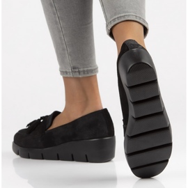 Mocasini din piele Filippo DP3162 / 22 Bk Su negru 2
