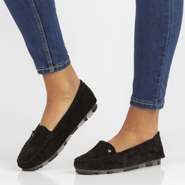 Mocasini din piele Filippo DP2037 / 22 Bk negri negru 1