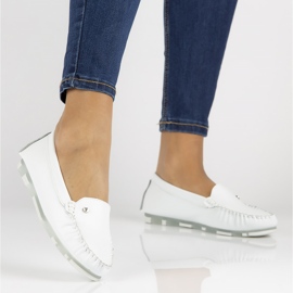 Mocasini din piele Filippo DP2037 / 22 Wh alb 1