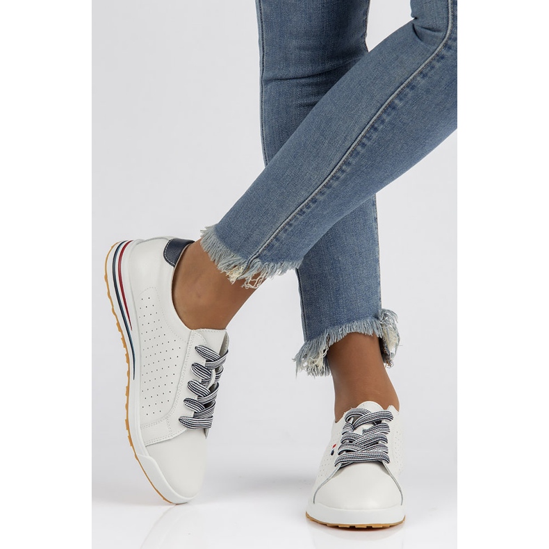 Pantofi din piele Filippo DP3509 / 22 Wh alb 2