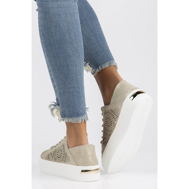 Pantofi din piele FILIPPO DP3529 / 22 Go golden de aur 1