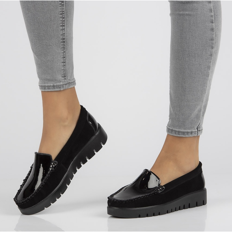 Pantofi din piele Filippo DP3024 / 22 Bkl negru 1