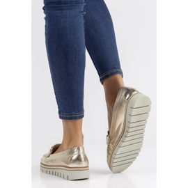 Mocasini din piele Filippo 10134 gold de aur 2