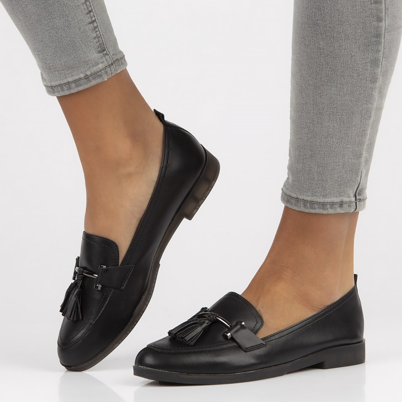 Pantofi negri Filippo B50019-BL negru 2