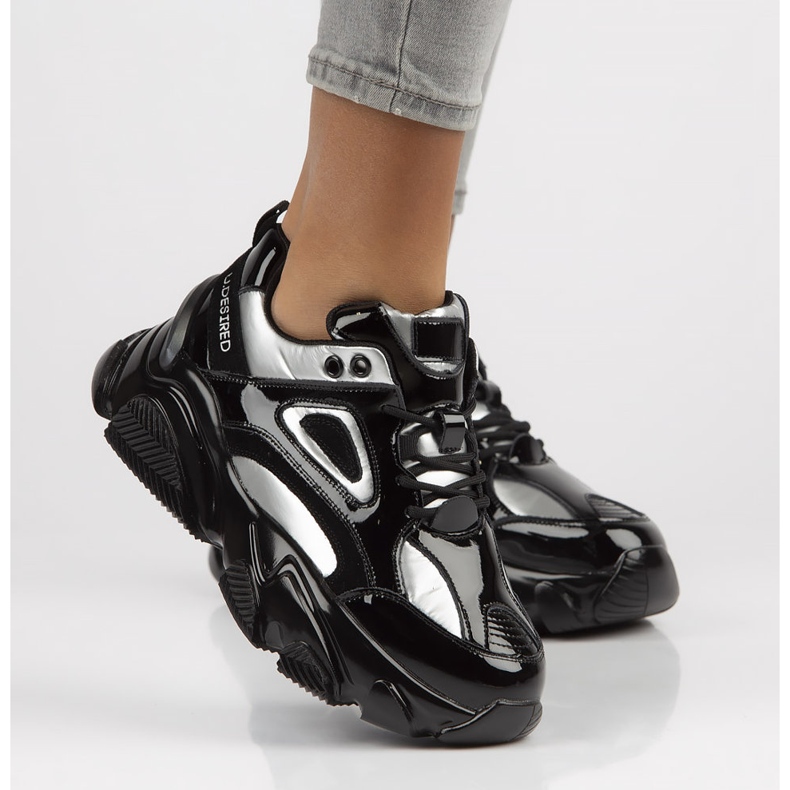 Tenisi din piele Filippo BJ1848-SP argintiu negru 1