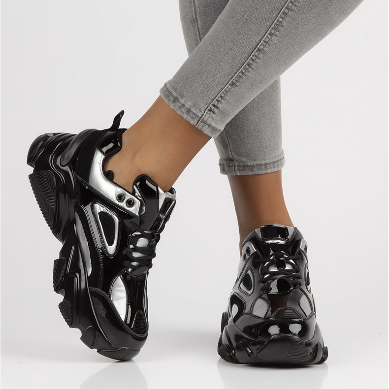 Tenisi din piele Filippo BJ1848-SP argintiu negru 2