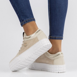 Tenisi din piele Filippo 149 bej 1