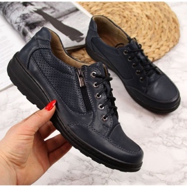 Pantofi din piele cu fermoar Helios W H357D bleumarin albastru marin 1