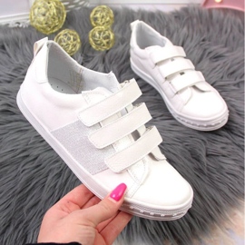 Pantofi adidași pentru fete cu velcro alb Kornecki 6286 1
