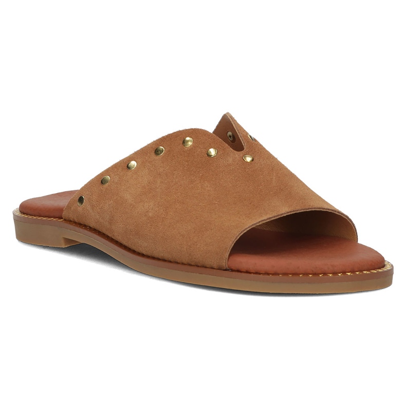 Papuci de piele Filippo LH-425 Camel maro 1
