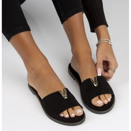 Papuci Filippo LH-200 din piele neagra negru 1