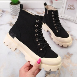 Tenisi negri cu platformă D&A W OLI142 negru 1 Tenisi negri cu platformă D&A W OLI142 negru 1