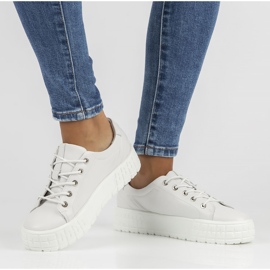 Tenisi din piele FILIPPO DP3528 / 22 Wh alb 2