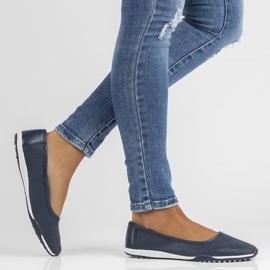 Balerini din piele Filippo DP3681 / 22 Nv bleumarin albastru marin 2