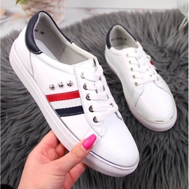 Pantofi din piele adidași Vinceza W JAN87 alb 1