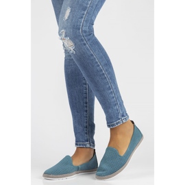 Pantofi din piele Filippo DP081 / 22 Bl albastru 1