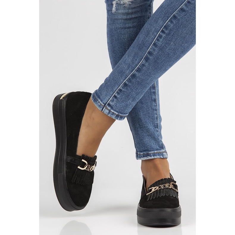 Pantofi din piele Filippo DP3532 / 22 Bk negru 1