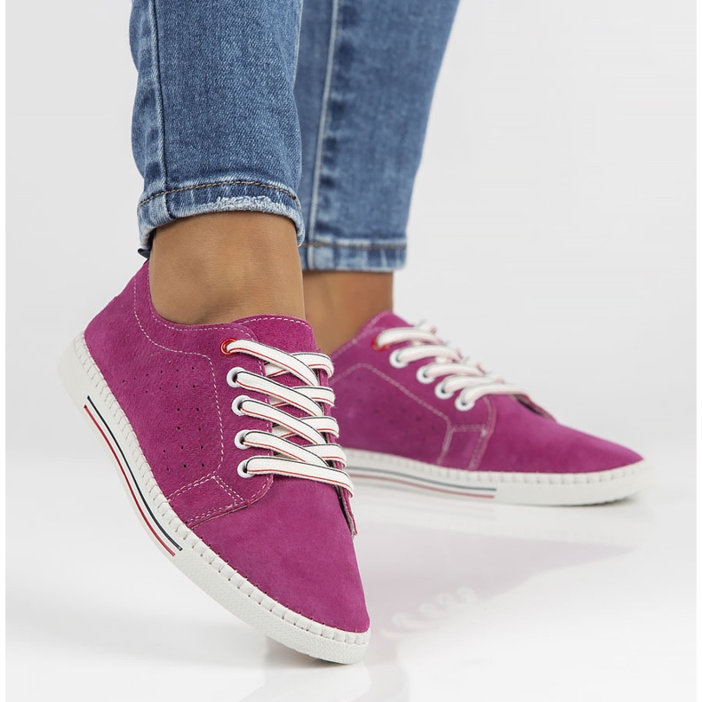 Pantofi din piele Filippo DP3507 / 22 Fh fucsia roz 2