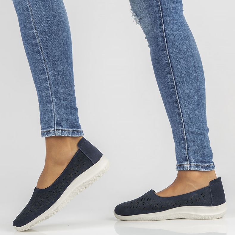 Pantofi din piele Filippo DP3673 / 22 Nv bleumarin albastru marin 2