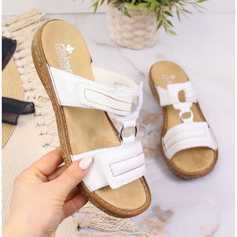 Piele Velcro Rieker W RKR511 alb 1