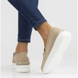 Pantofi din piele Filippo DP3504 / 22 Be beige bej 1