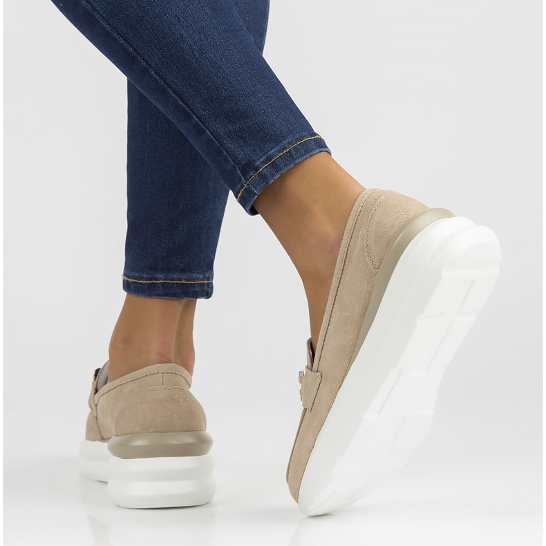 Pantofi din piele Filippo DP3504 / 22 Be beige bej 1