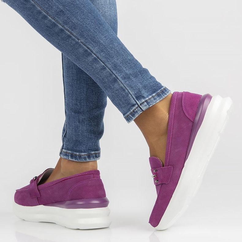 Pantofi din piele Filippo DP3504 / 22 Fh fucsia roz 1