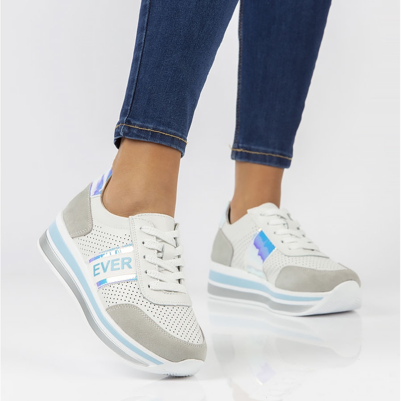 Tenisi din piele Filippo DP1414 / 22 Bl albastru gri 1