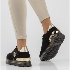 Tenisi din piele Filippo DP3538 / 22 Bk Go negri negru 2