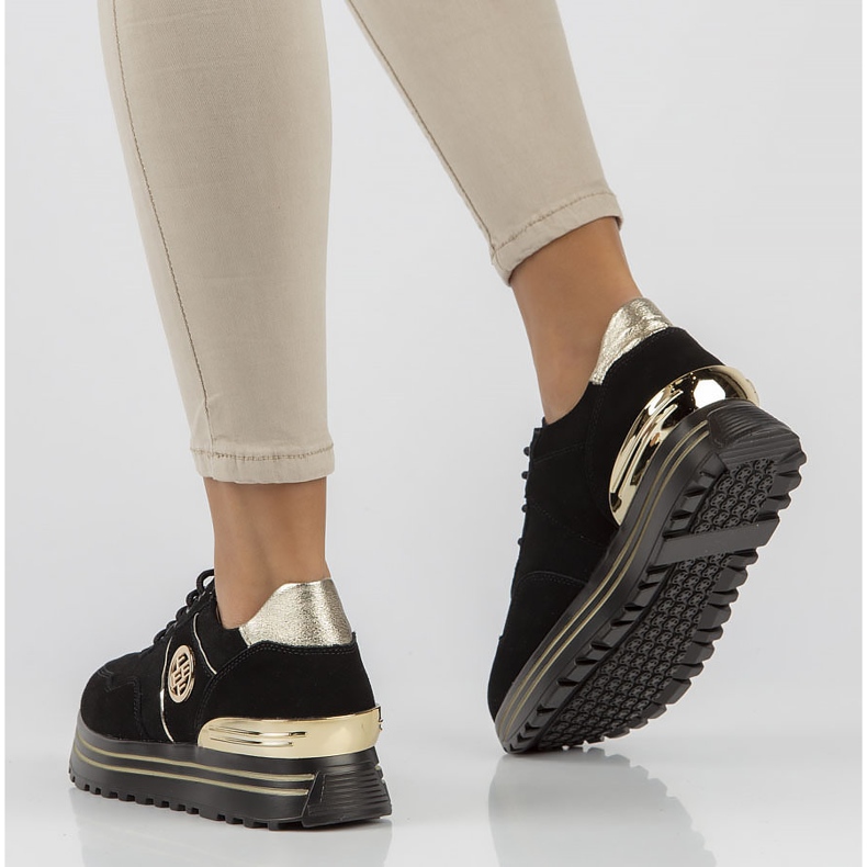 Tenisi din piele Filippo DP3538 / 22 Bk Go negri negru 2