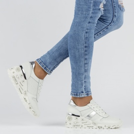 Tenisi din piele Filippo DP3550 / 22 Wh alb 2