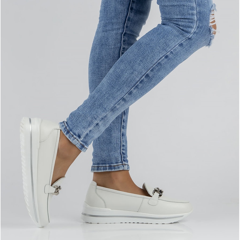 Pantofi din piele Filippo DP3555 / 22 Wh alb 1