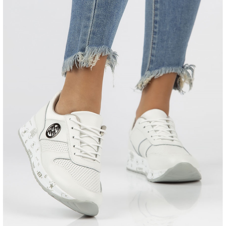 Tenisi din piele Filippo DP3542 / 22 Wh alb 2