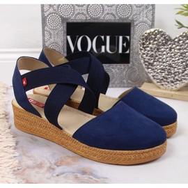 Sandale pe pană Big Star W JJ276037 bleumarin albastru marin 2