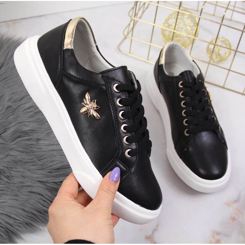 Pantofi din piele pe platforma Vinceza W JAN119A negru 1