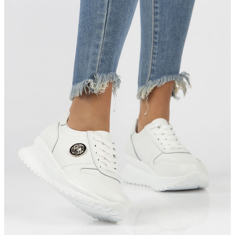 Tenisi din piele Filippo DP3547 / 22 Wh alb 1