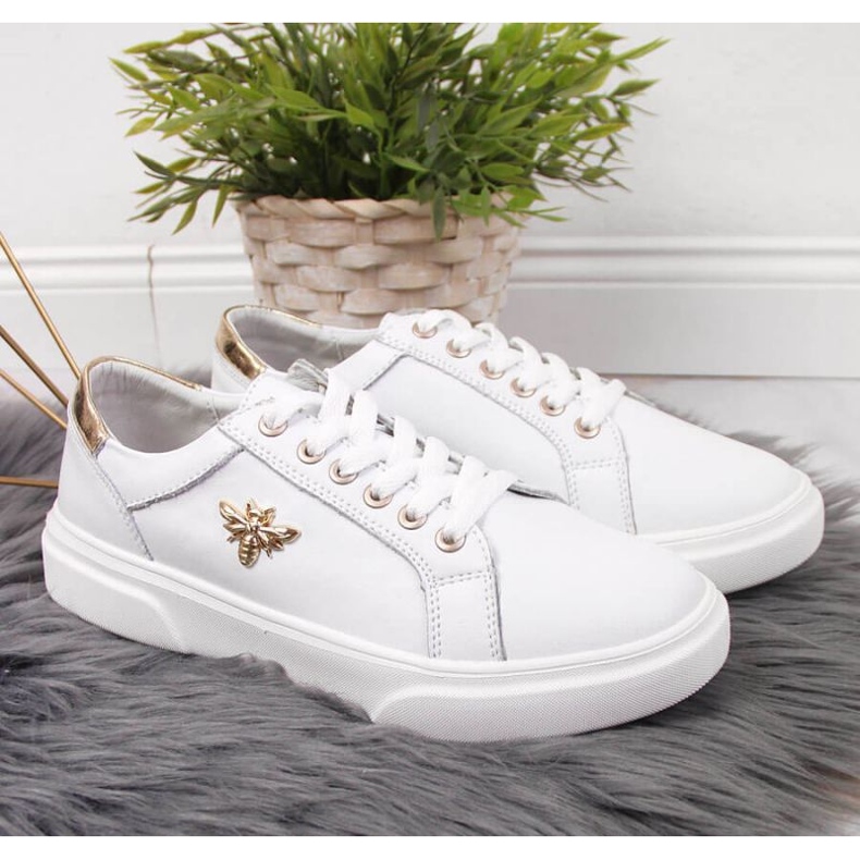 Pantofi din piele cu platforma Vinceza W JAN119B alb 2