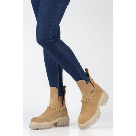 Cizme din piele intoarsa Filippo 30065 camel bej maro 1