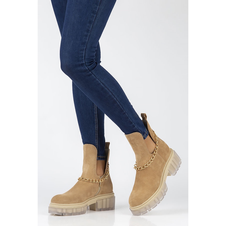 Cizme din piele intoarsa Filippo 30065 camel bej maro 1