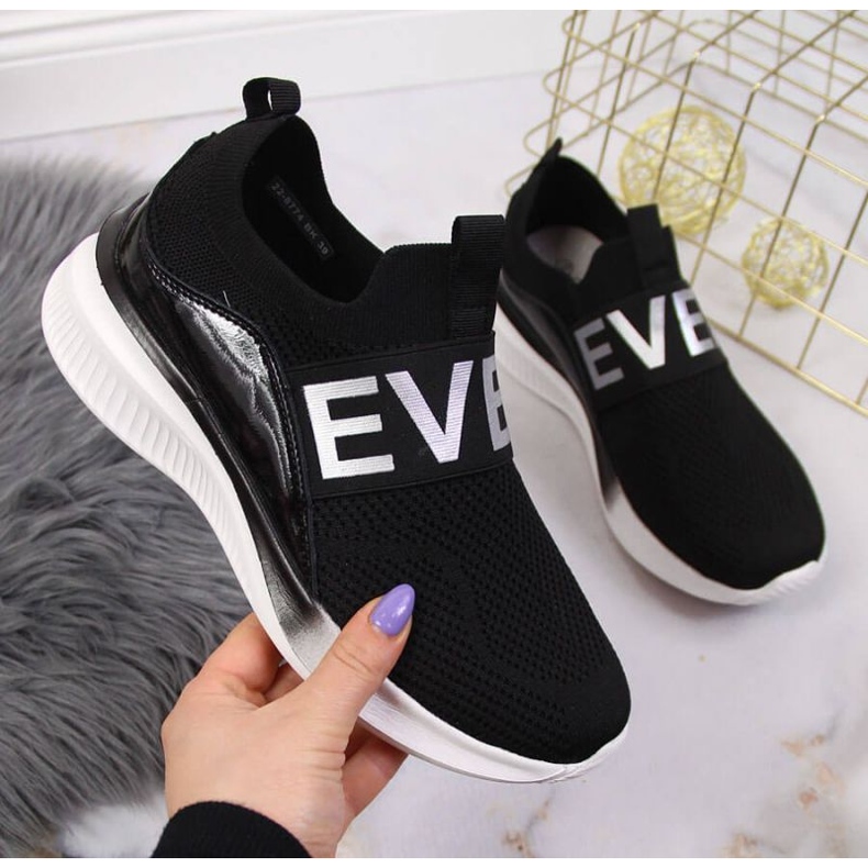 Pantofi șosete slip on Vinceza W JAN122A negru 1